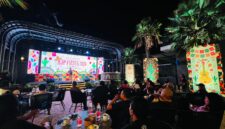 Area Manager Communication, Relation & CSR Pertamina Patra Niaga, Ahad Rahedi menyampaikan sambutan saat gala dinner di Paolo Kafe, Batu. (PRENGKI WIRANANDA / KLIKMADURA)