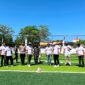 Ketua KSMI Pamekasan, Mahfud bersama jajaran pengurus dan undangan saat pembukaan Kejurkab Mini Soccer di Puri Dewata Mini Soccer (PDMS) Pamekasan. (MOH. IQBALUL KHAVEI MZ / KLIKMADURA)