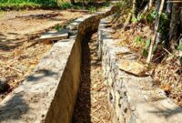 Kondisi proyek Program Percepatan Peningkatan Tata Guna Air Irigasi (P3-TGAI) di Desa Anggersek, Kecamatan Camplong, Kabupaten Sampang. (ALI MUCHTAR / KLIKMADURA)