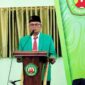 Rektor Universitas Islam Madura, Dr. H. Ahmad saat memberikan sambutan dihadirkan ratusan mahasiswa baru. (KLIKMADURA)