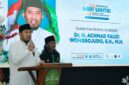 Bupati Sumenep Achmad Fauzi Wongsojudo menyampaikan sambutan saat Kick Off Peringatan HSN 2026 yang digelar PCNU Sumenep. (KLIKMADURA)