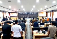 Suasana rapat paripurna saat penyampaian pendapat akhir fraksi-fraksi sekaligus pengambilan keputusan terhadap Raperda Perubahan APBD 2026, Rabu (30/9/2026).