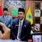 Sekretaris Daerah (Sekda) Pamekasan Taufikurrachman saat menyampaikan keterangan pers. (MOH. IQBALUL KHAVEI MZ / KLIKMADURA)