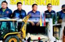 Kolase foto press rilis dan aksi pembongkaran gerai Indomaret di Desa Panaan, Kecamatan Palengaan, Pamekasan. (KLIKMADURA)
