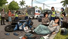 Ilustrasi kecelakaan lalu lintas. (AI)