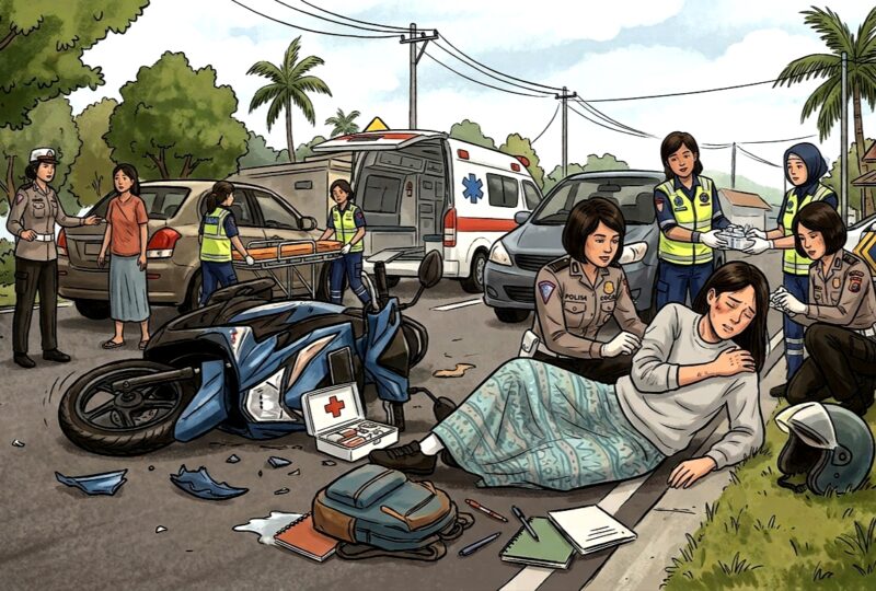Ilustrasi kecelakaan lalu lintas. (AI)