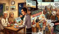 Ilustrasi penipuan umrah. (Meta AI)
