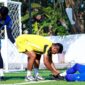 Skuad Bhayangkara FC saat latihan di Lapangan Puri Dewata Mini Soccer (PDMS) Pamekasan. (KLIKMADURA)