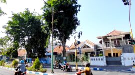Pengendara melintas di area penerangan jalan umum (PJU) di Jalan Kabupaten, Kelurahan Bugih, Pamekasan, Senin (19/10/2026). (LAILIYATUN NURIYAH/KLIK MADURA)