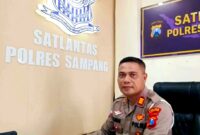 Kasat Lantas AKP Sulaiman saat ditemui di ruang kerjanya. (ALI MUCHTAR / KLIKMADURA)