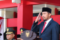 Bupati Sumenep Achmad Fauzi Wongsojudo saat peringatakan Hari Kesaktian Pancasila 2026. (KLIKMADURA)
