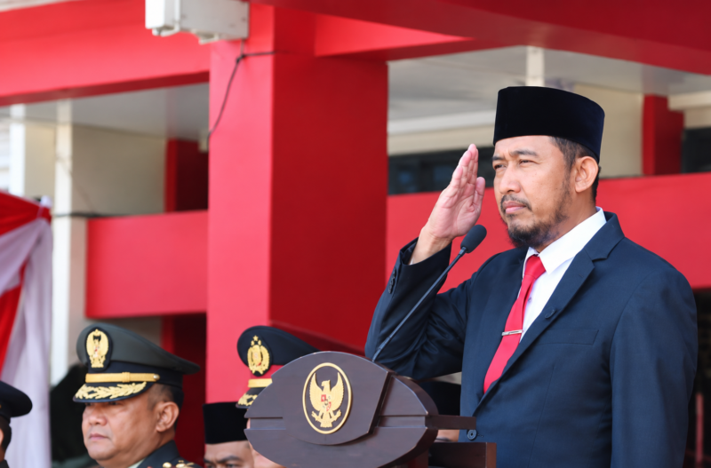 Bupati Sumenep Achmad Fauzi Wongsojudo saat peringatakan Hari Kesaktian Pancasila 2026. (KLIKMADURA)