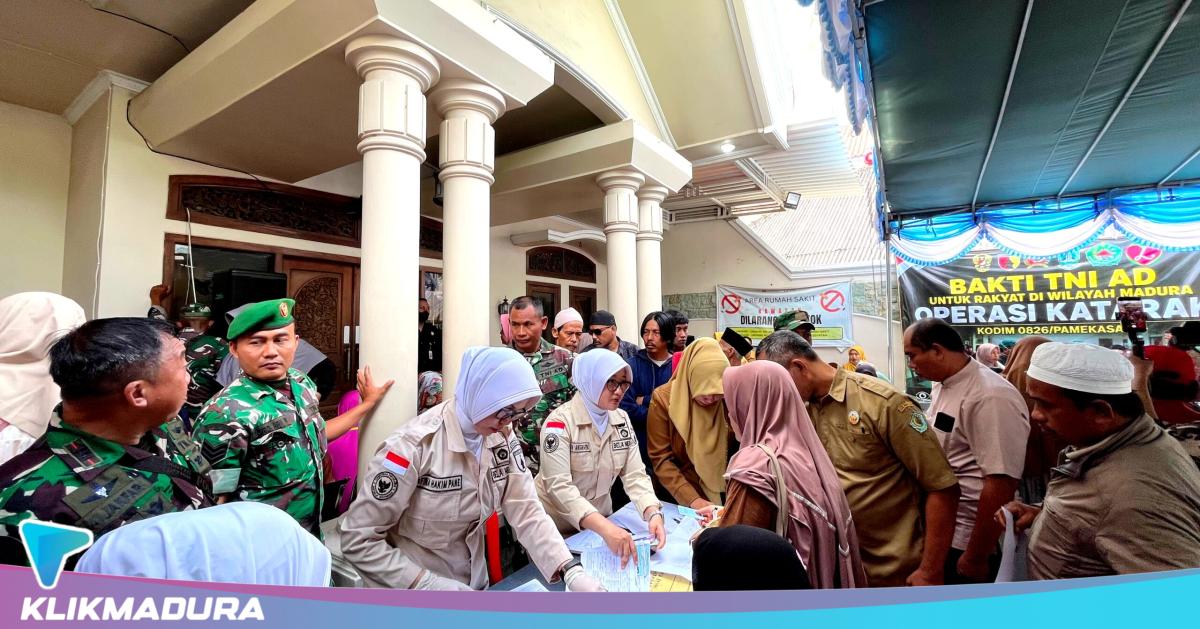 Dinkes Pamekasan Dukung Karya Bakti TNI AD, Ratusan Pasien Katarak Ikuti Skrining hingga Operasi Gratis