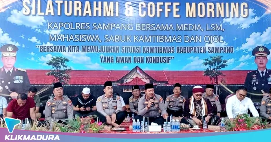 Coffee Morning dan Maulid Nabi, Kapolres Sampang Ajak Media hingga Ojol Bersatu Jaga Kamtibmas
